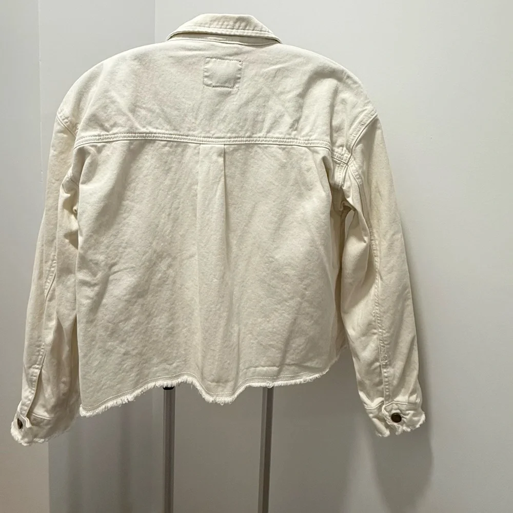 Sanctuary Cropped Denim Ivory Jacket Size S – Like New - Picture 4 of 4